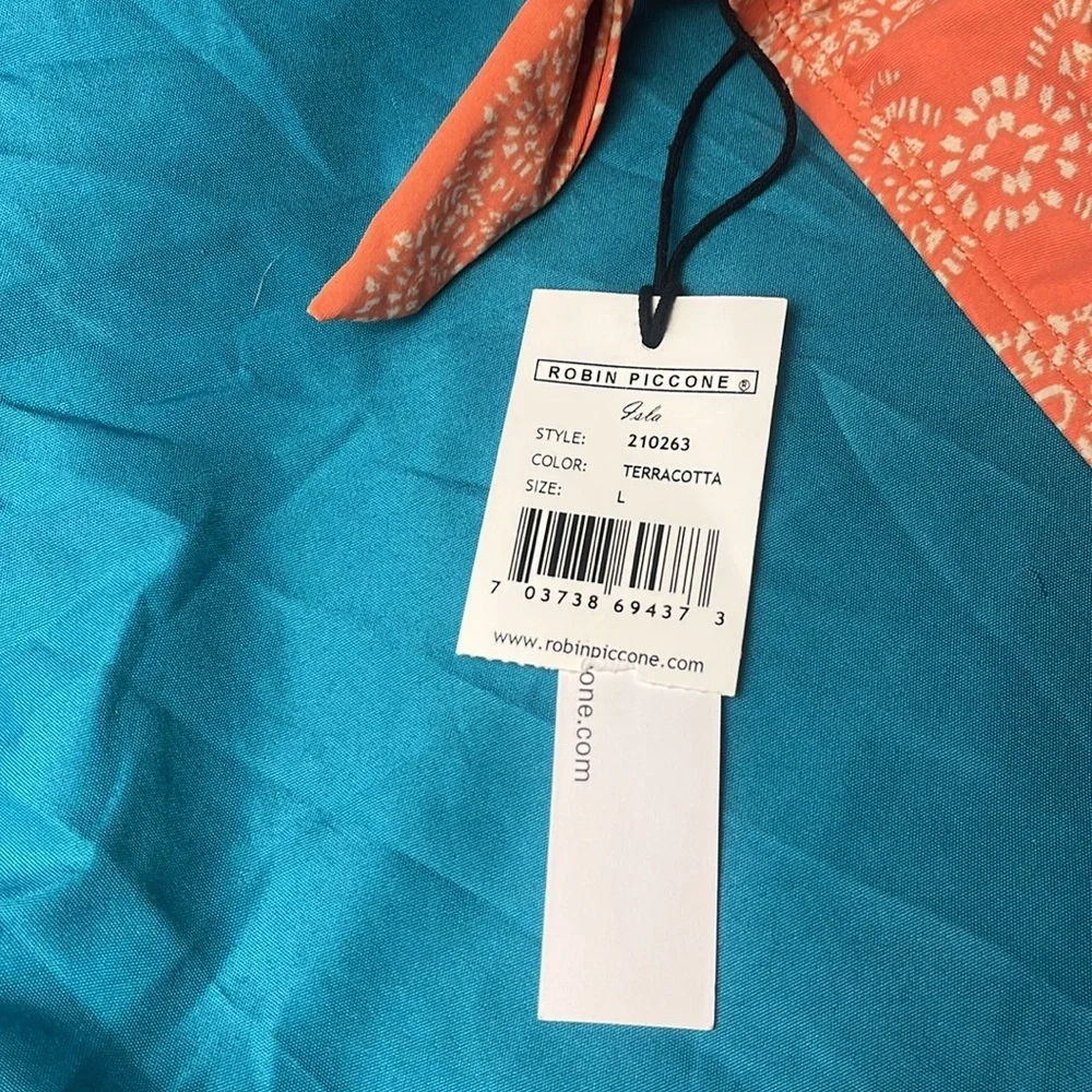 New Robin Piccone Isla Bikini Pink Geo Print Size‎ L - Picture 3 of 6